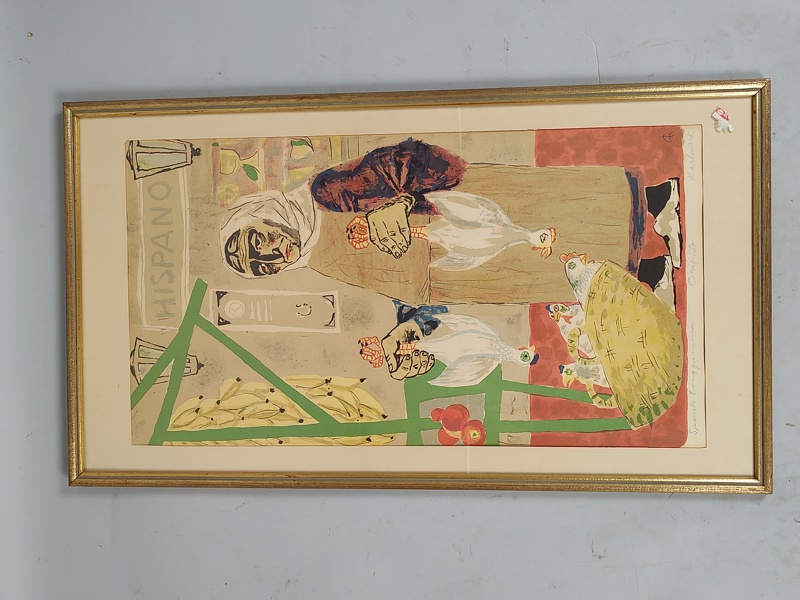 Färglitografi, Gerhard Karlmark, signerad