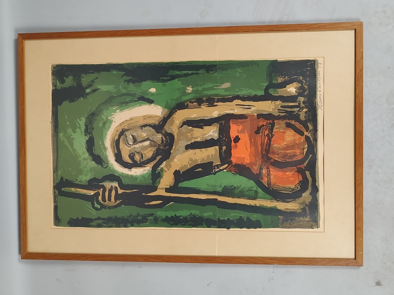 Färglitografi, Hans Larsson, signerad