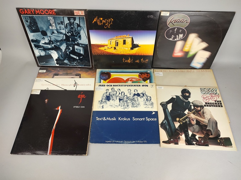 LP-skivor 10 st bl.a. Gary Moore, Midnight Oil, Kraan m.fl.