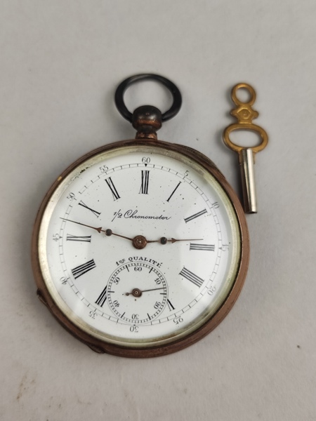 Spindelur med nyckel, 1/2 Chronometer, Silverboett