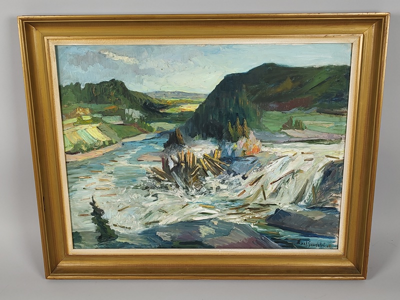 Olja på pannå, Karl Sundström, signerad
