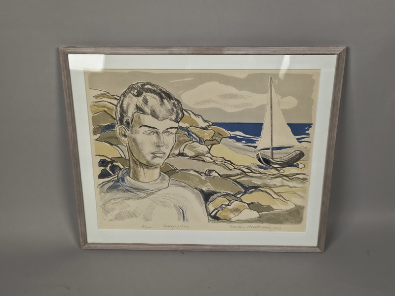 Färglitografi, Carsten Hvistendahl, signerad