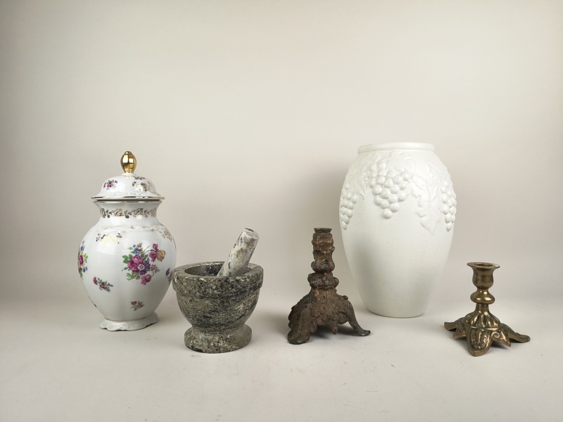 Diverse bl.a. mortel, ljusstake