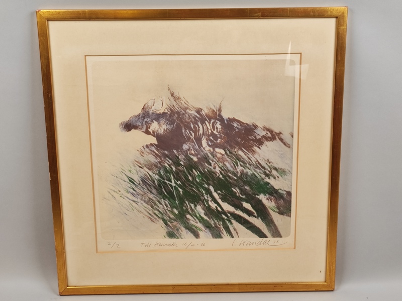 Färglitografi, Leif Kander, 2/2 signerad