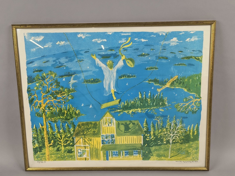 Färglitografi, Mats Norryd, signerad