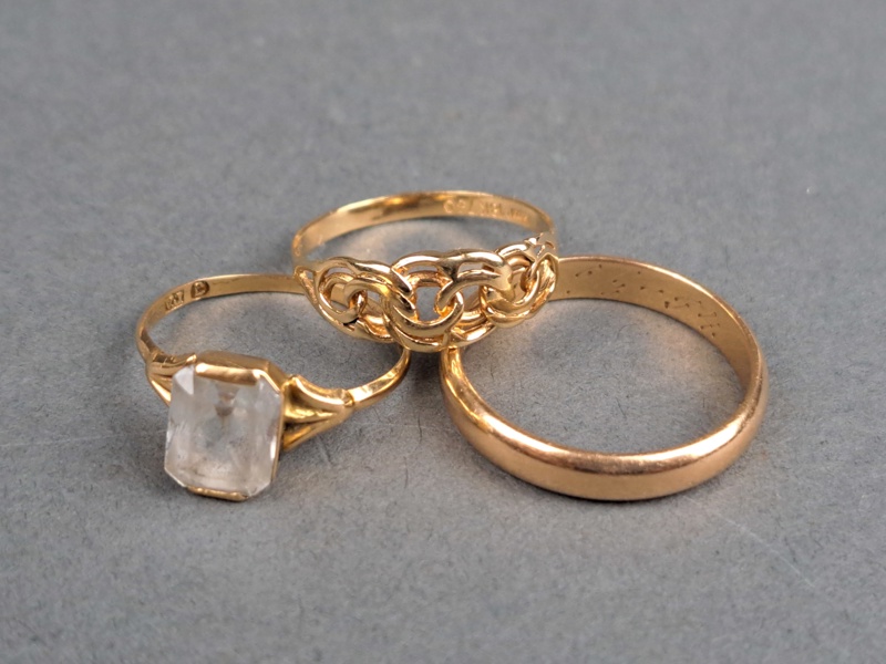 Ringar 3 st, 18 k Guld