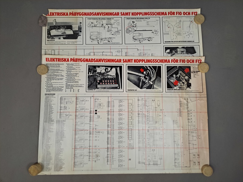 Planscher, Volvo Del 1 & 2 "Elektriska påbyggnadsanvisningar" Samt "kopplingsschema" F10 & F12
