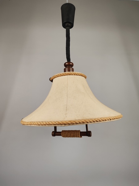 Taklampa, trä & textil