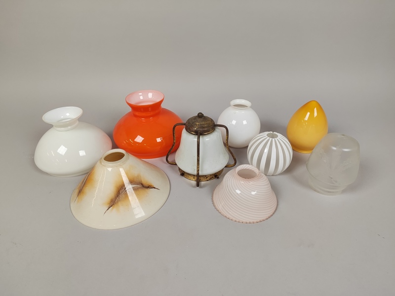 Parti lampkupor/lampskärmar, glas