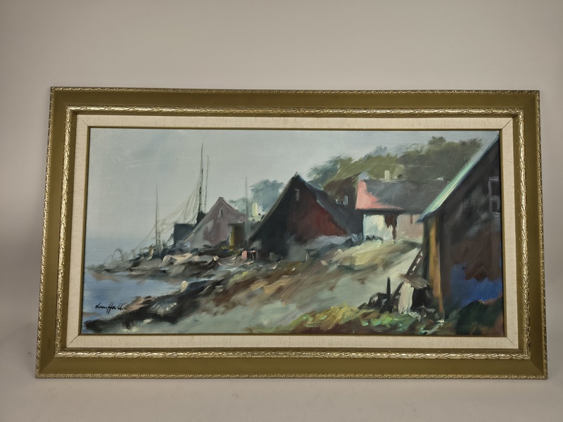 Olja på duk, Lars Hall, signerad