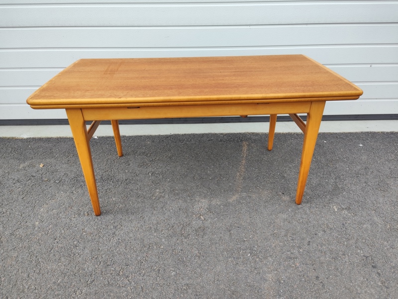 Soffbord, teak & bok, utfällbart