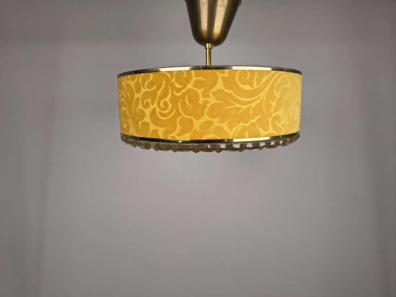 Taklampa, glas & textil
