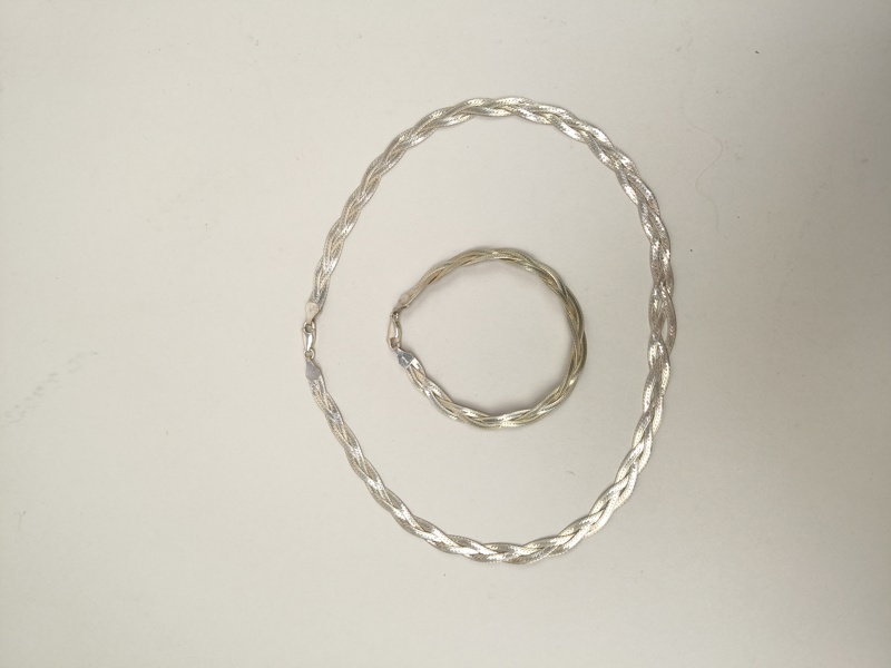 Silverhalsband & armband