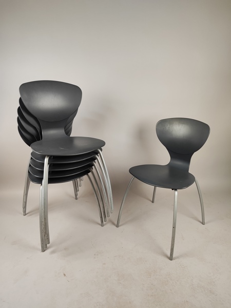 Stolar 6 st, Plast & metall Italien