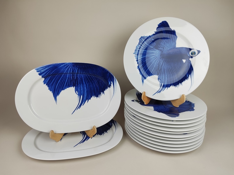 Tallrikar & uppläggningsfat, "Giltig" IKEA 14 delar