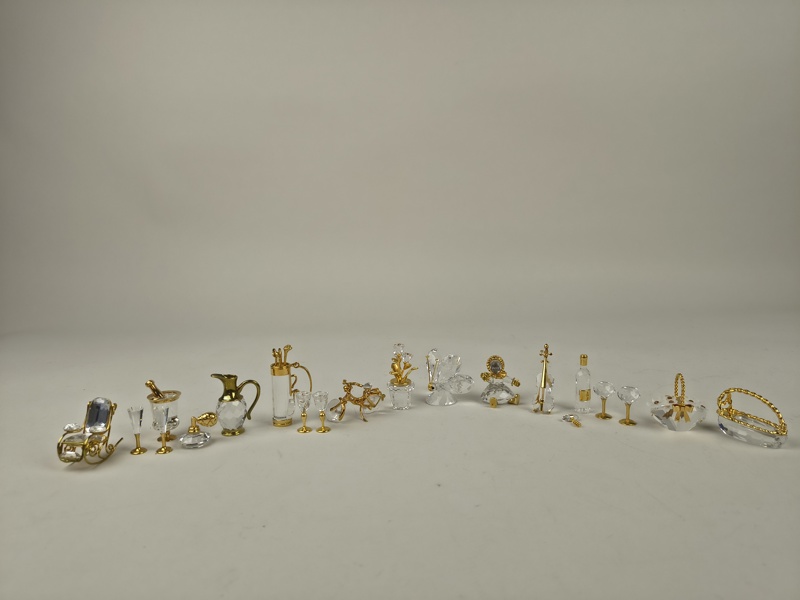 Figuriner, kristall & mässing, Swarovski