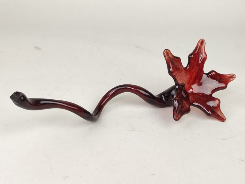 Konstglas / skulptur, Blomma, signerad