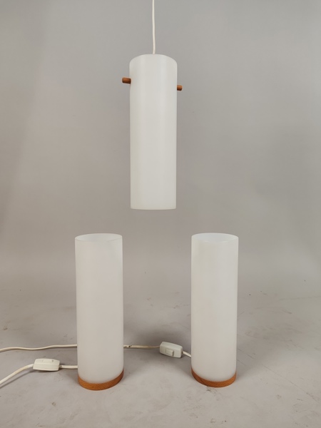 Bords- & taklampa, ek & plast, Troligtvis Luxus
