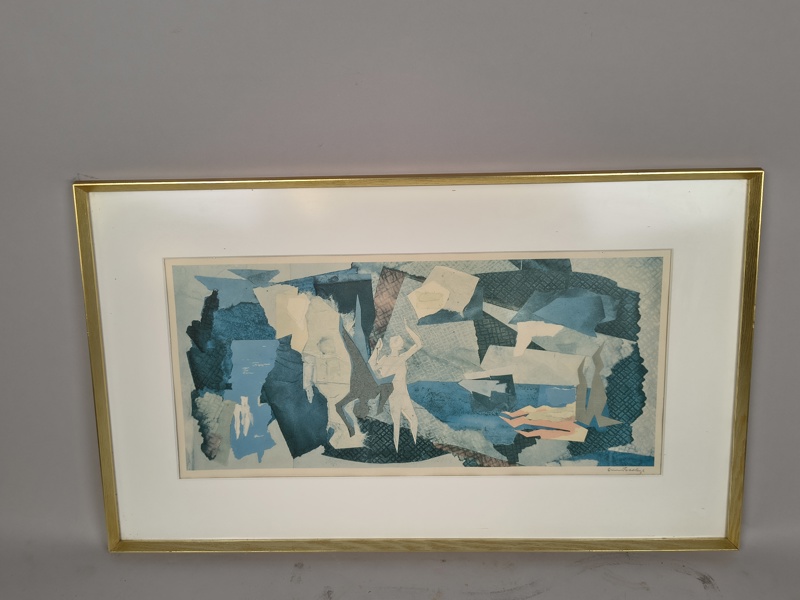 Färglitografi, Svend Saabye, signerad