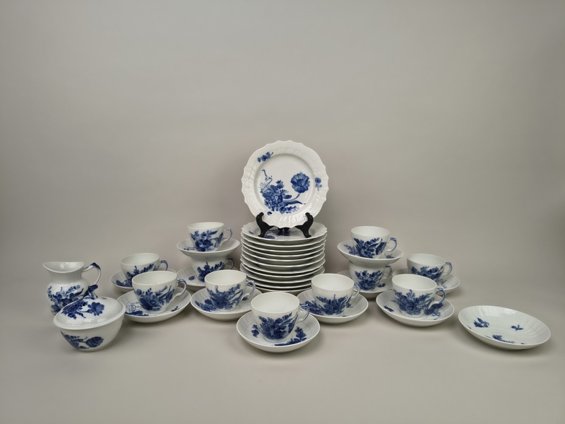 Kaffeservis, "Blå blomster" Royal Copenhagen Danmark
