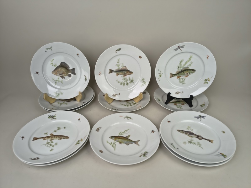 Tallrikar 12 st, fiskmotiv