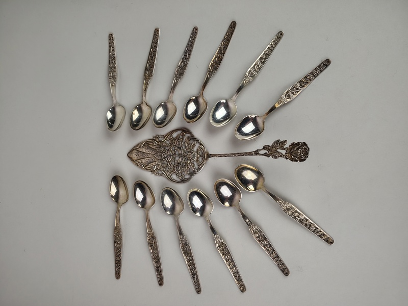 Silver, Kaffeskedar 12 st & tårtspade