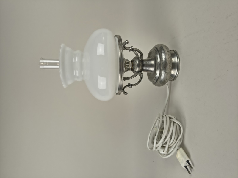 Bordslampa, tenn & glas