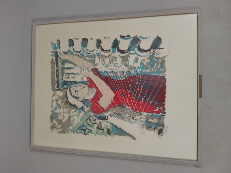 Färglitografi, Albert Almelin, signerad