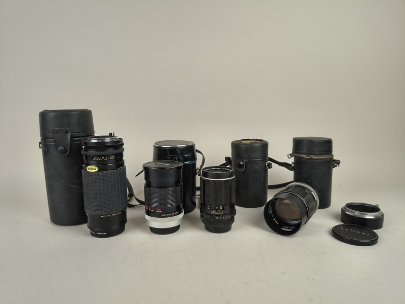 Objektiv 4 st bl.a. Takumar, Soligor