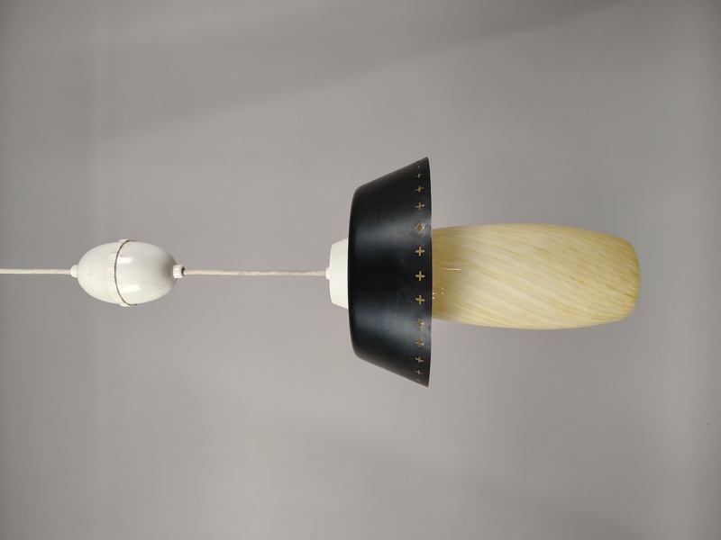 Taklampa, glas & plåt