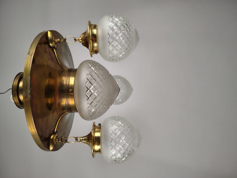 Taklampa, Jugend, glas & mässing