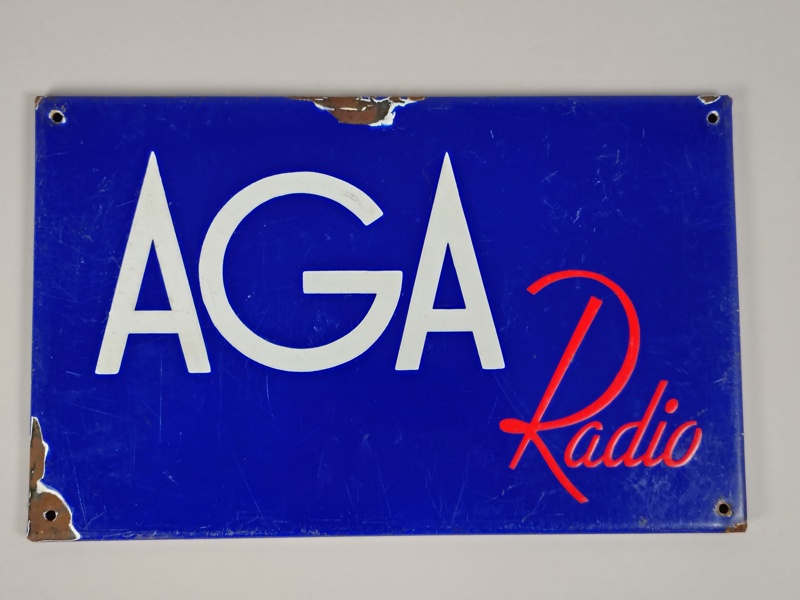 Emaljskylt, Aga Radio