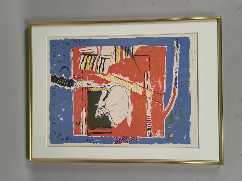 Färglitografi, Jörgen Fogelquist, signerad
