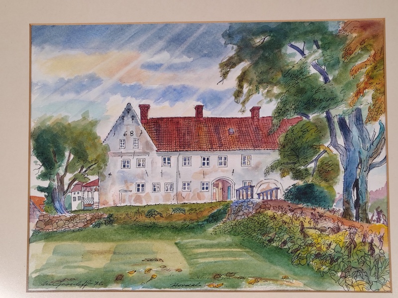 Akvarell, Mary Gourleff, signerad