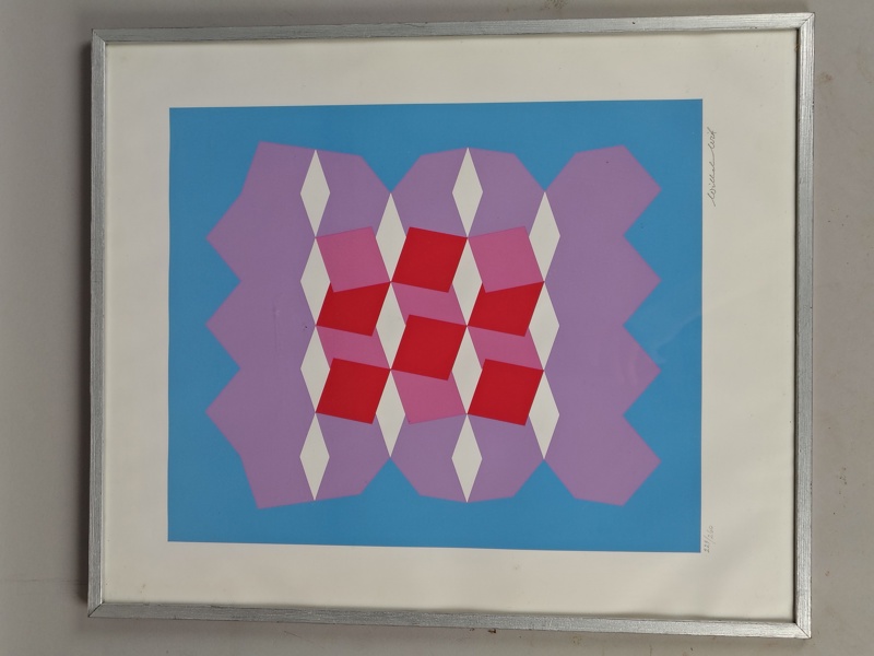 Komposition, wilhelm Wik, Seriegrafi signerad och numrerad