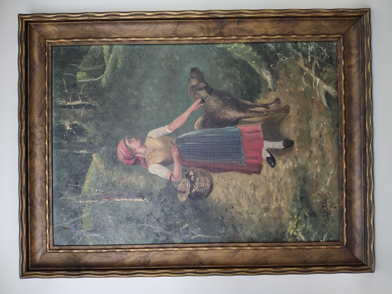 Olja på duk, Carl Gabriel Wadell, signerad