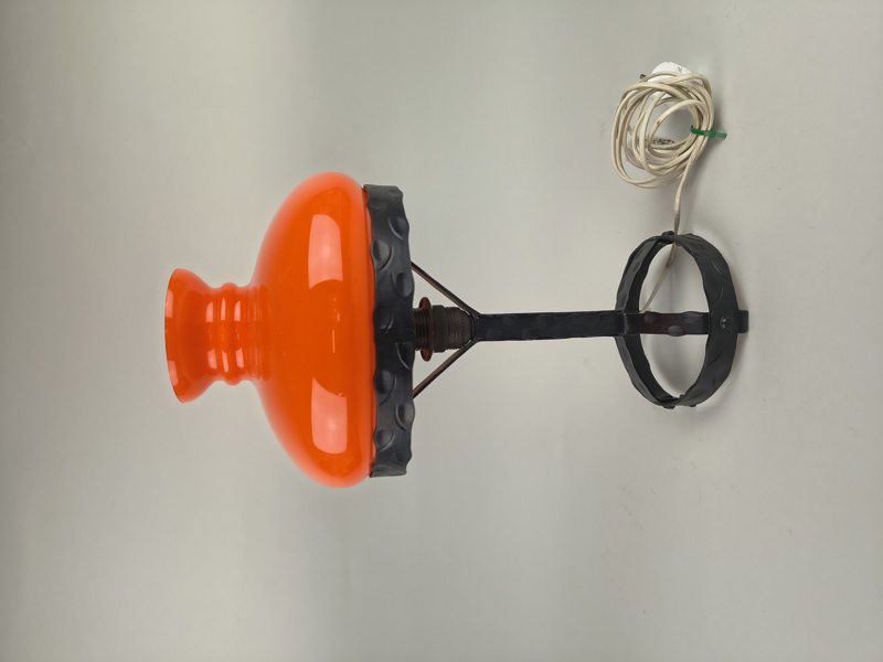 Bordslampa, glas & smide