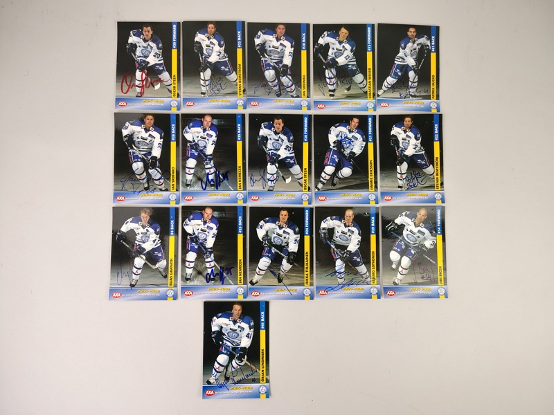 Hockeykort med autografer