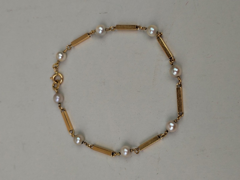 Armband, 18 k Guld & pärlor, Erik Svenssons Guldsmedsverkstad