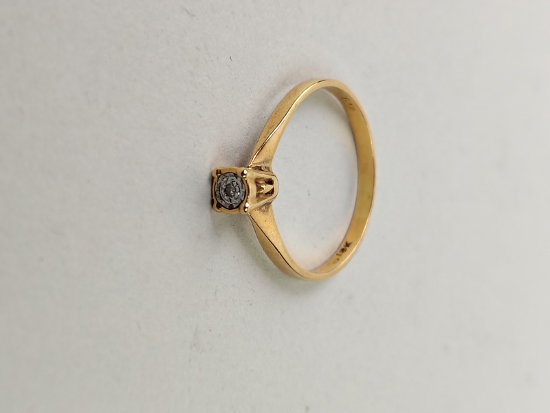 Ring med Diamant, 18 k Guld
