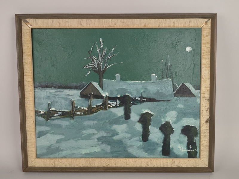 Olja på duk, Kai Christensen, signerad