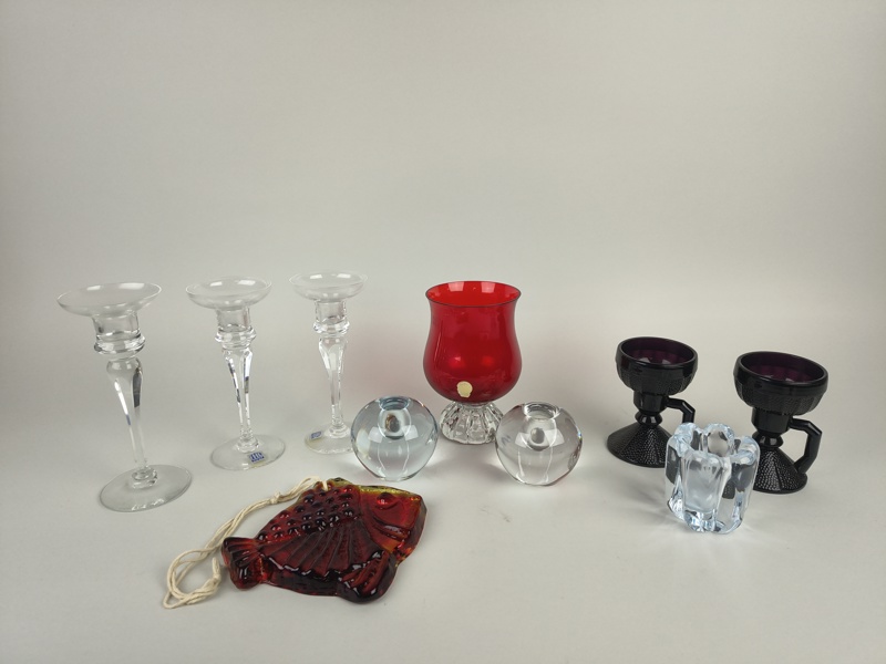Ljushållare & konstglas bl.a. Glimma glasbruk