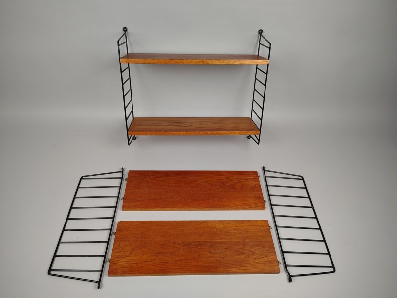 Vägghyllor, Stringmodell, Teak 2 st