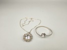 Silver, Armring & halsband med bergkristall