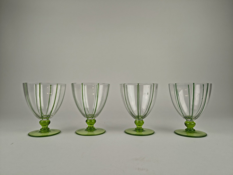 Glas, 4 st Art Deco