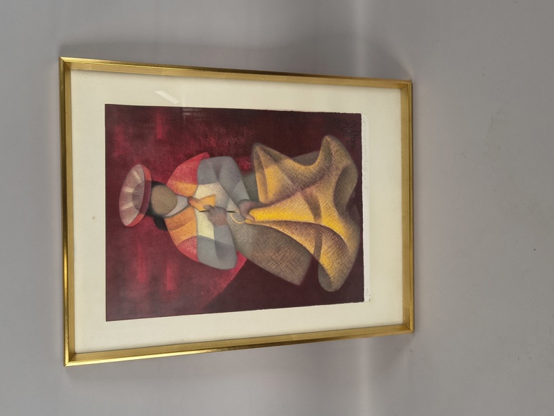 Litografi, Louis Toffoli, signerad