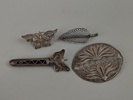 Broscher 4 st, Silver Filigranarbete