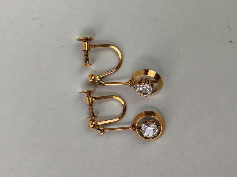 Öronhänge, 18 K Guld & Bergkristall