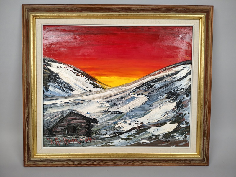 Olja på duk, Veikko Aaltone, signerad