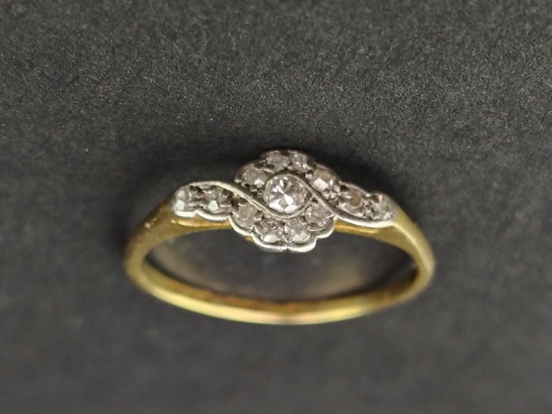 Ring, 18 k Guld & diamanter, William Greenwood & Sons England, Edvardiansk, 1900-talets början